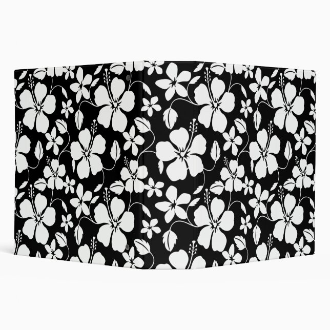 HAWAIIAN HULA (HIBISCUS) BLACK 3 RING BINDER (Background)
