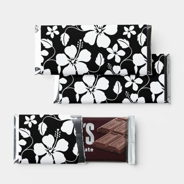 HAWAIIAN HULA (HIBISCUS) BLACK HERSHEY BAR FAVORS (Front)