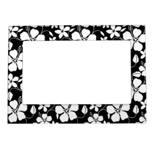 HAWAIIAN HULA (HIBISCUS) BLACK MAGNETIC FRAME