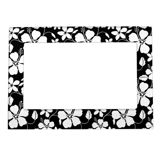 HAWAIIAN HULA (HIBISCUS) BLACK MAGNETIC FRAME (Front)