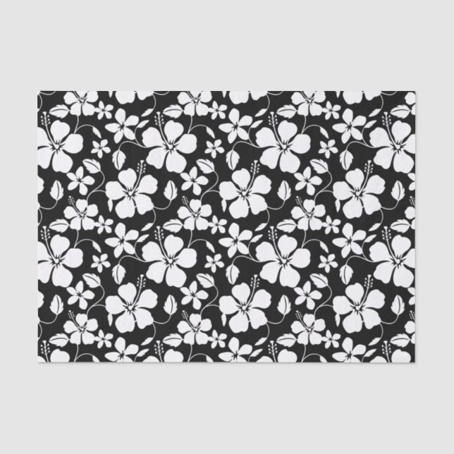 HAWAIIAN HULA (HIBISCUS) BLACK TISSUE PAPER (Front)