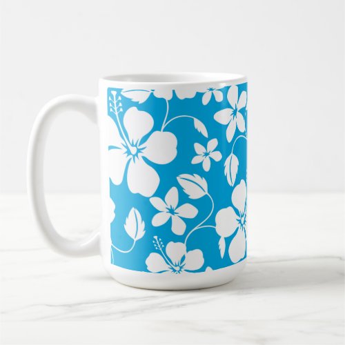 HAWAIIAN HULA HIBISCUS BLUE COFFEE MUG