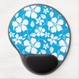 HAWAIIAN HULA (HIBISCUS) BLUE GEL MOUSE PAD