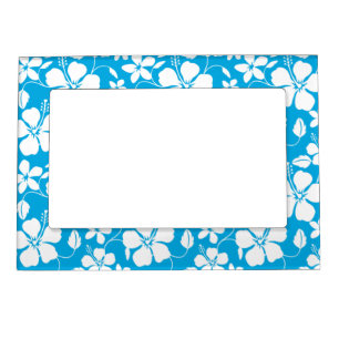 HAWAIIAN HULA (HIBISCUS) BLUE MAGNETIC FRAME