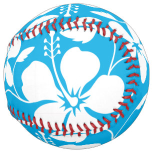 HAWAIIAN HULA (HIBISCUS) BLUE SOFTBALL