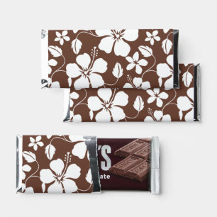 HAWAIIAN HULA (HIBISCUS) BROWN HERSHEY BAR FAVORS