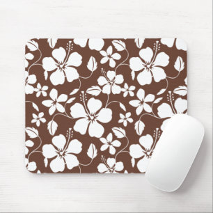 HAWAIIAN HULA (HIBISCUS) BROWN MOUSE PAD
