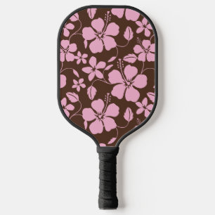 HAWAIIAN HULA (HIBISCUS) BROWN/PINK PICKLEBALL PADDLE