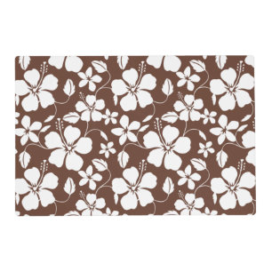 HAWAIIAN HULA (HIBISCUS) BROWN PLACEMAT