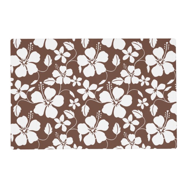 HAWAIIAN HULA (HIBISCUS) BROWN PLACEMAT (Front)