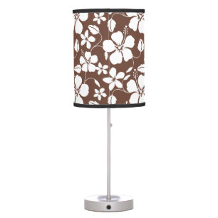 HAWAIIAN HULA (HIBISCUS) BROWN TABLE LAMP