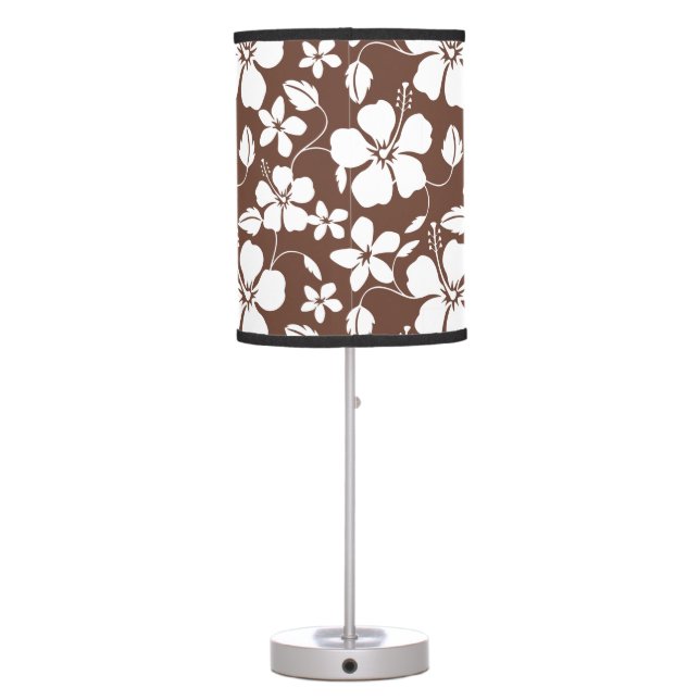 HAWAIIAN HULA (HIBISCUS) BROWN TABLE LAMP (Back)