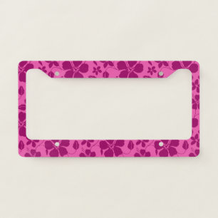 HAWAIIAN HULA (HIBISCUS) BURGUNDY WINE LICENSE PLATE FRAME