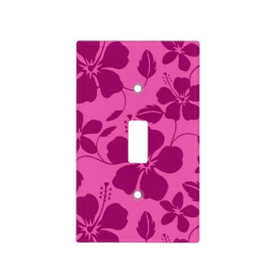 HAWAIIAN HULA (HIBISCUS) BURGUNDY WINE LIGHT SWITCH COVER