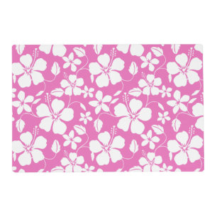 HAWAIIAN HULA (HIBISCUS) FLAMINGO PINK PLACEMAT