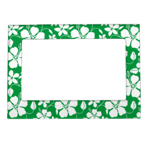HAWAIIAN HULA (HIBISCUS) GREEN MAGNETIC FRAME