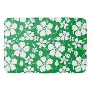 HAWAIIAN HULA (HIBISCUS) GREENS BATH MAT