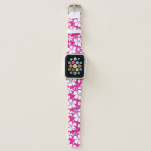 HAWAIIAN HULA (HIBISCUS) HOT PINK APPLE WATCH BAND