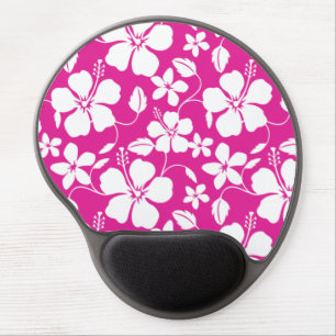 HAWAIIAN HULA (HIBISCUS) HOT PINK GEL MOUSE PAD