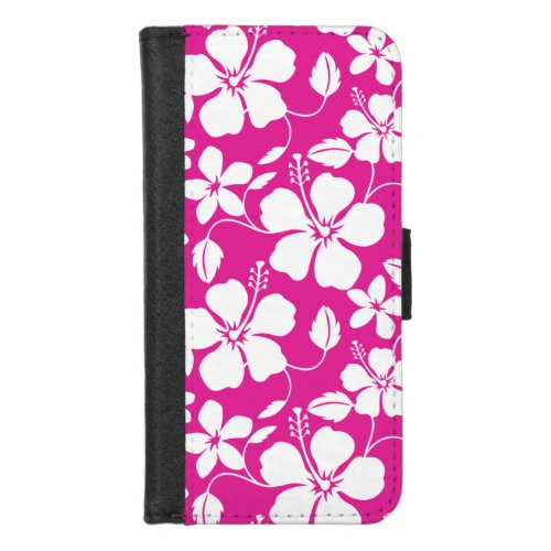 HAWAIIAN HULA HIBISCUS HOT PINK iPhone 87 WALLET CASE