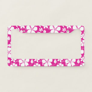 HAWAIIAN HULA (HIBISCUS) HOT PINK LICENSE PLATE FR FRAME