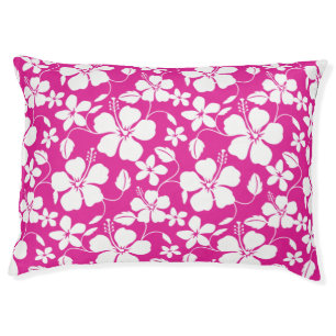 HAWAIIAN HULA (HIBISCUS) HOT PINK PET BED