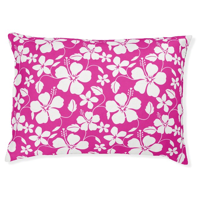 HAWAIIAN HULA (HIBISCUS) HOT PINK PET BED (Front)