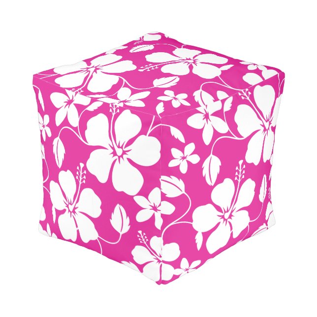 HAWAIIAN HULA (HIBISCUS) HOT PINK POUF (Angled Back)