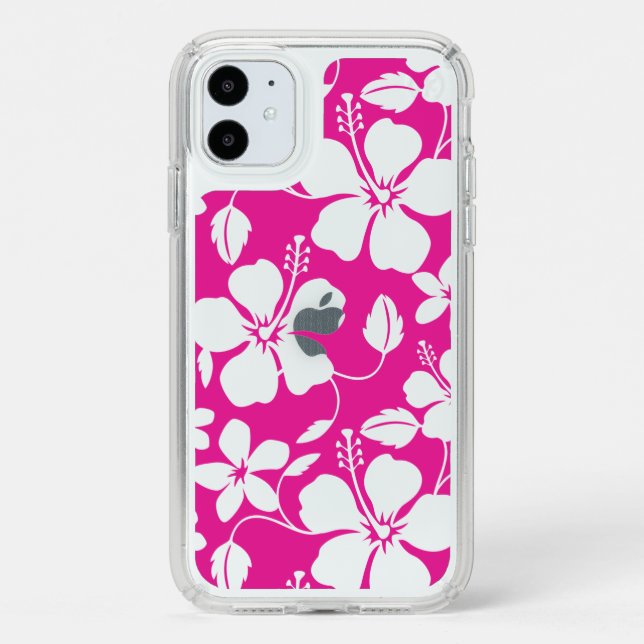 HAWAIIAN HULA (HIBISCUS) HOT PINK SPECK iPhone 11 CASE (Front (White Phone))