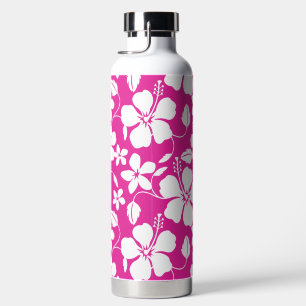 HAWAIIAN HULA (HIBISCUS) HOT PINK WATER BOTTLE