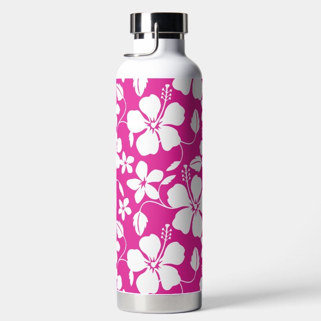 HAWAIIAN HULA (HIBISCUS) HOT PINK WATER BOTTLE (Right)