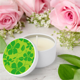 HAWAIIAN HULA (HIBISCUS) IN LEMON LIME MINI CANDLE FAVORS