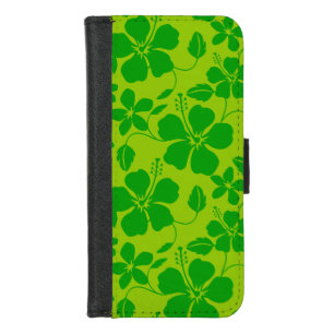 HAWAIIAN HULA (HIBISCUS) LEMON LIME iPhone 8/7 WALLET CASE