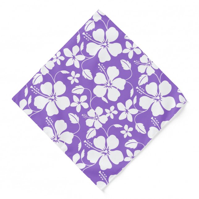HAWAIIAN HULA (HIBISCUS) LIGHT PURPLE BANDANA (Front)