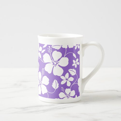 HAWAIIAN HULA HIBISCUS LIGHT PURPLE BONE CHINA MUG