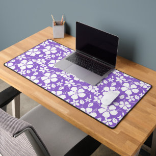 HAWAIIAN HULA (HIBISCUS) LIGHT PURPLE DESK MAT