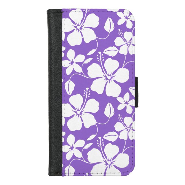 HAWAIIAN HULA (HIBISCUS) LIGHT PURPLE iPhone WALLET CASE (Front)