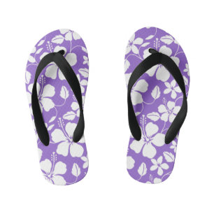 HAWAIIAN HULA (HIBISCUS) LIGHT PURPLE KID'S FLIP FLOPS