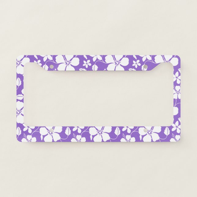 HAWAIIAN HULA (HIBISCUS) LIGHT PURPLE LICENSE PLAT LICENSE PLATE FRAME (Front)
