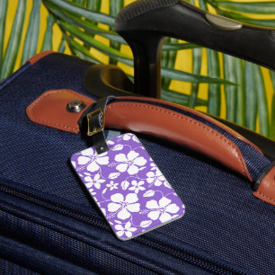 HAWAIIAN HULA (HIBISCUS) LIGHT PURPLE LUGGAGE TAG