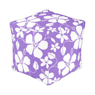 HAWAIIAN HULA (HIBISCUS) LIGHT PURPLE POUF