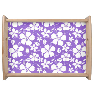 HAWAIIAN HULA (HIBISCUS) LIGHT PURPLE SERVING TRAY