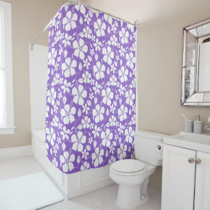 HAWAIIAN HULA (HIBISCUS) LIGHT PURPLE SHOWER CURTAIN