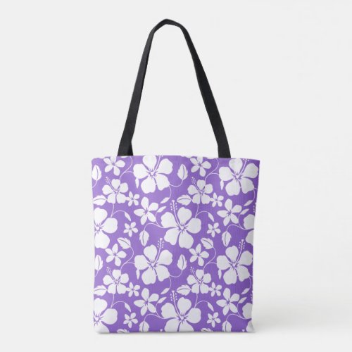 HAWAIIAN HULA HIBISCUS LIGHT PURPLE TOTE BAG