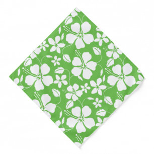 HAWAIIAN HULA (HIBISCUS) LIME BANDANA
