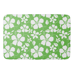 HAWAIIAN HULA (HIBISCUS) LIME BATH MAT