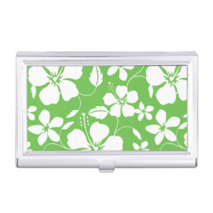 HAWAIIAN HULA (HIBISCUS) LIME BUSINESS CARD CASE