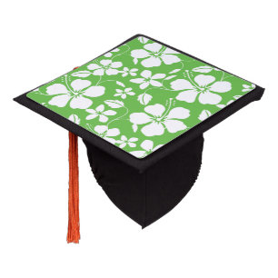 HAWAIIAN HULA (HIBISCUS) LIME GRADUATION CAP TOPPER