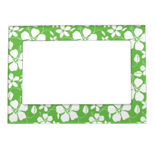 HAWAIIAN HULA (HIBISCUS) LIME MAGNETIC FRAME