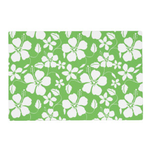 HAWAIIAN HULA (HIBISCUS) LIME PLACEMAT